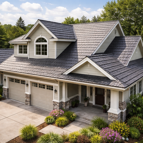 metal shingles on a home