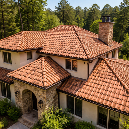 tile roof on a nice home